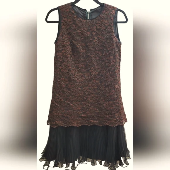 brown flapper dress Beaded Flapper Dress with Asymmetric Hem 2XL main image 0